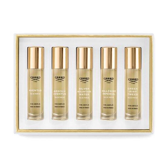 Fragrance Set 5x10ml (Aventus, Green Irish Tweed, Silver Mountain Water, Aventus Cologne, Millesime Imperial)