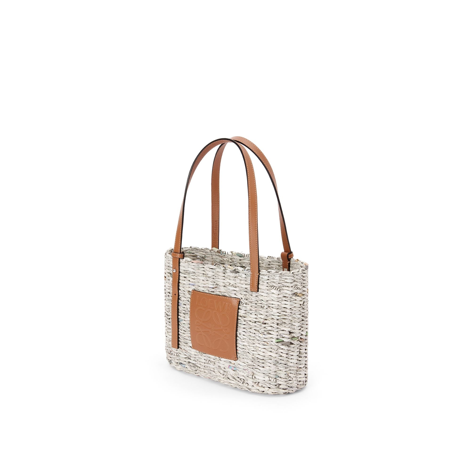 Women Square Basket Small Bag - Tan/Multicolor