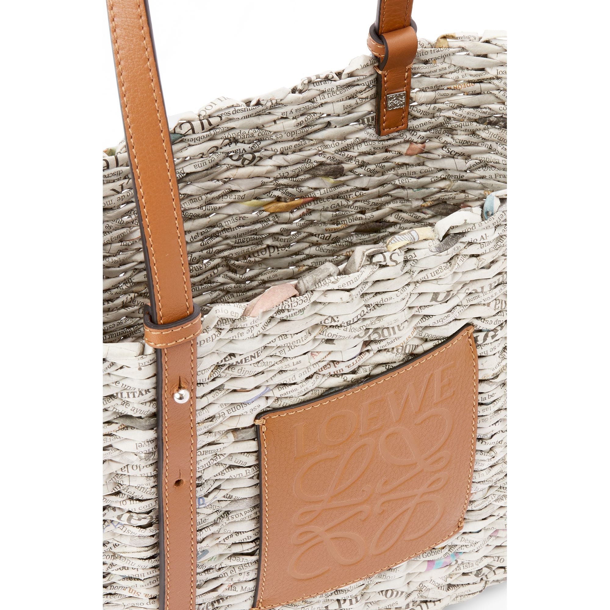 Women Square Basket Small Bag - Tan/Multicolor
