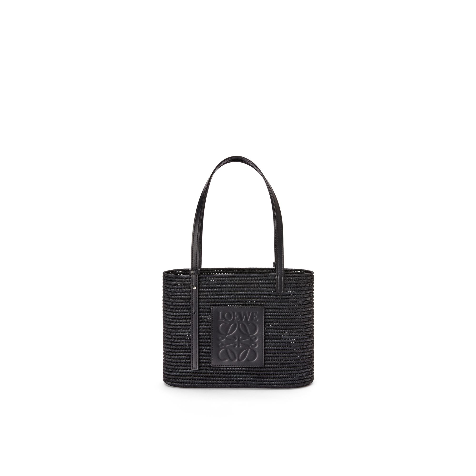 Women Square Basket Small Bag - Black/Black