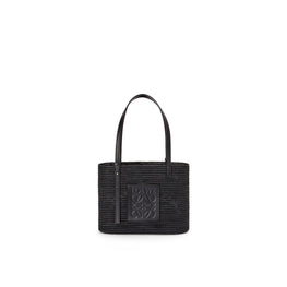 Women Square Basket Small Bag - Black/Black