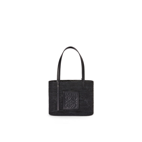 Women Square Basket Small Bag - Black/Black
