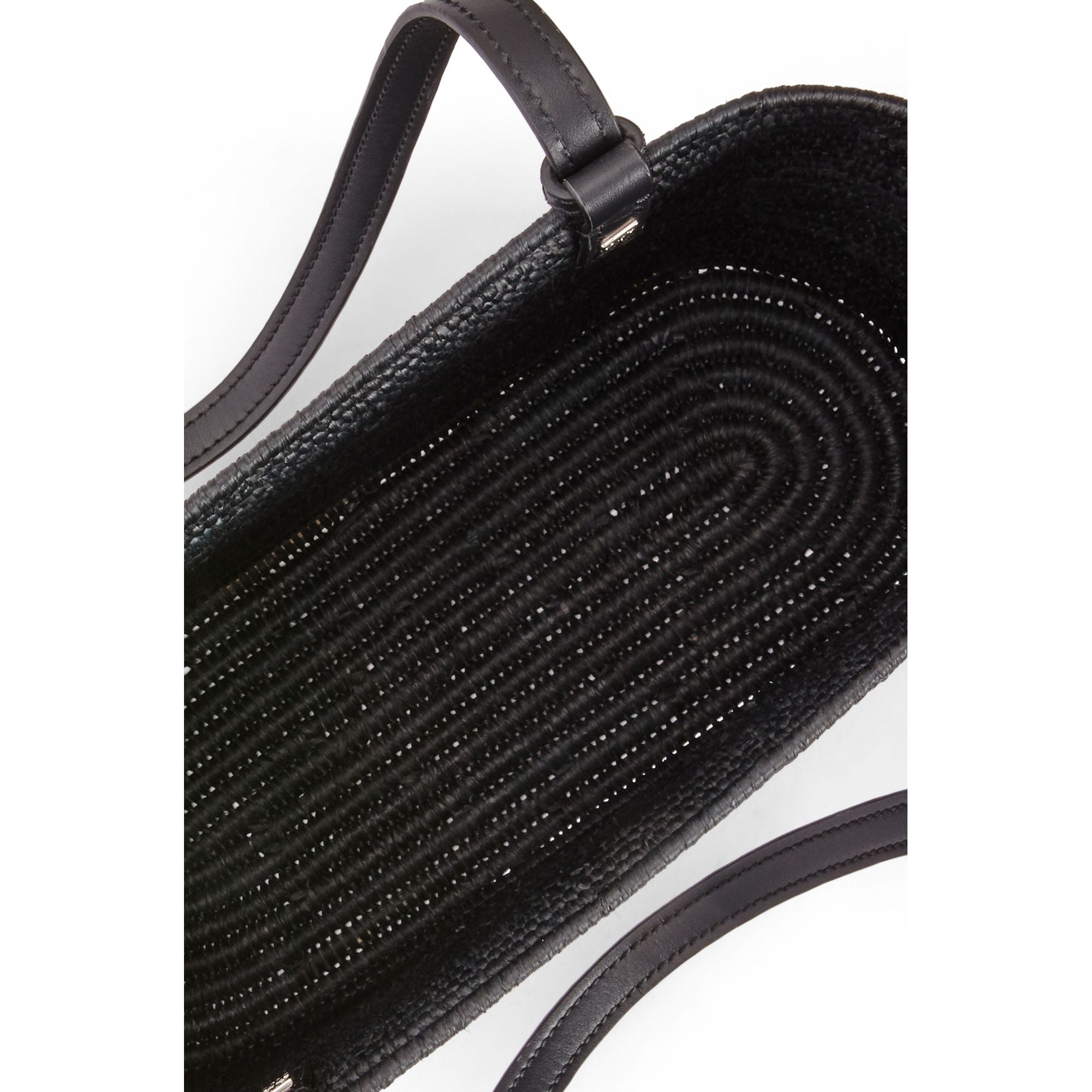 Women Square Basket Small Bag - Black/Black