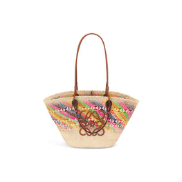 Women Anagram Basket Rainbow Bag - Multicolor/Tan