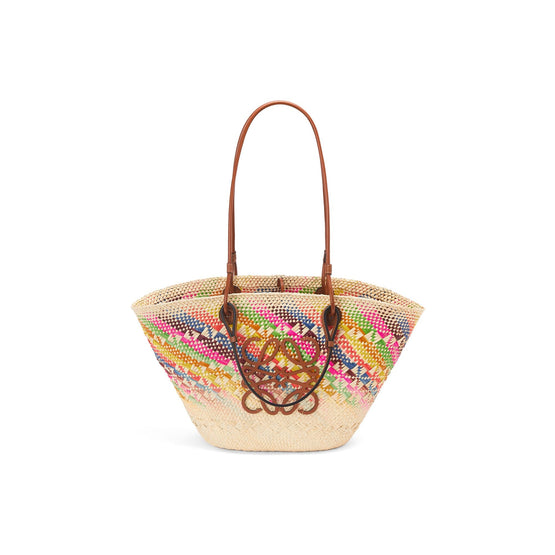 Women Anagram Basket Rainbow Bag - Multicolor/Tan