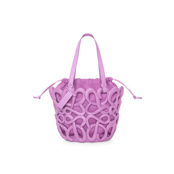 Women Anagram Inflated Basket Bag - Rockrose