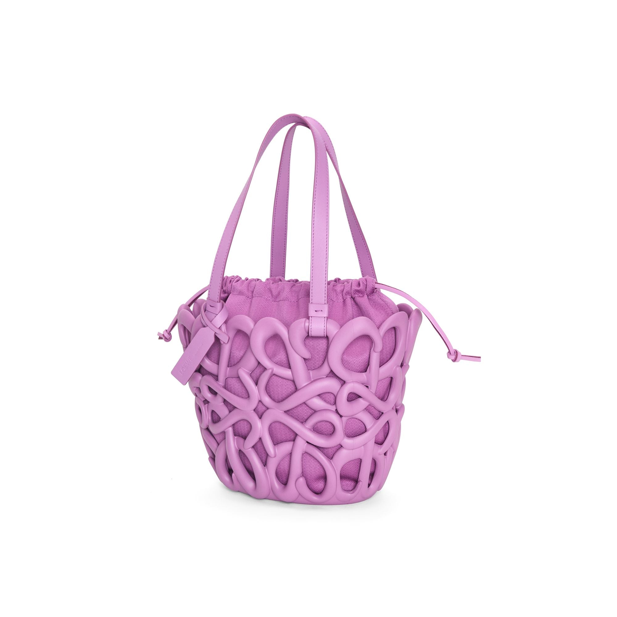 Women Anagram Inflated Basket Bag - Rockrose