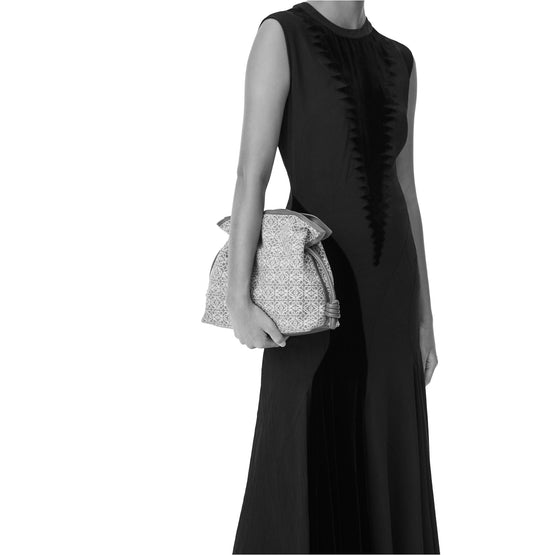 Women Flamenco Clutch  Anagram Bag - Navy/Black