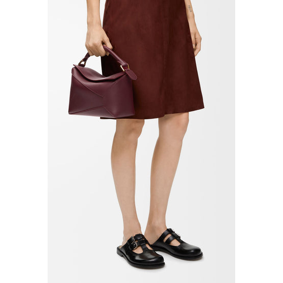 Women Puzzle Edge Small Bag - Dark Burgundy