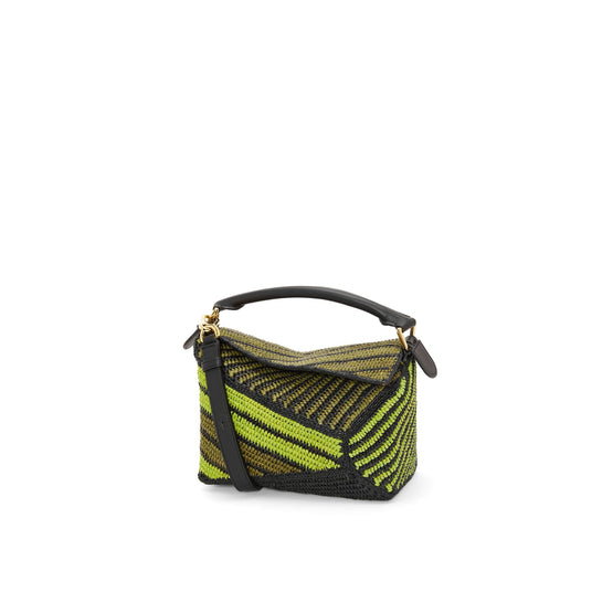 Women Puzzle Edge Small Stripes - Anise/Olive