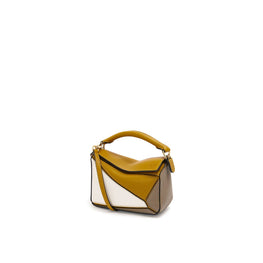 Women Puzzle Mini Bag - Ochre/Soft White