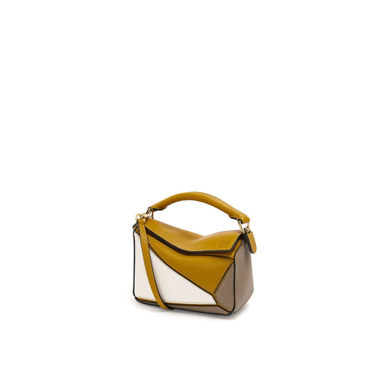 Women Puzzle Mini Bag - Ochre/Soft White