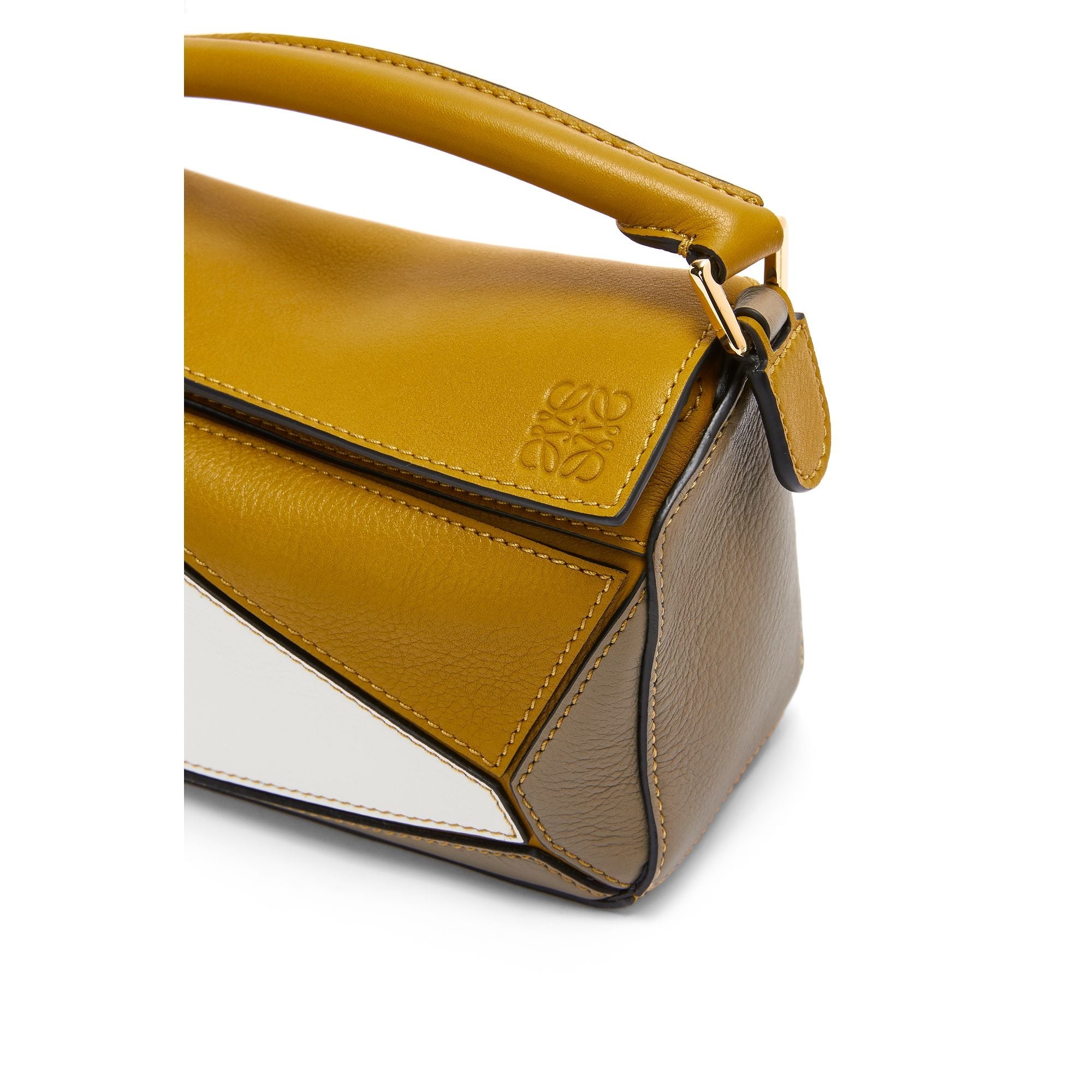 Women Puzzle Mini Bag - Ochre/Soft White