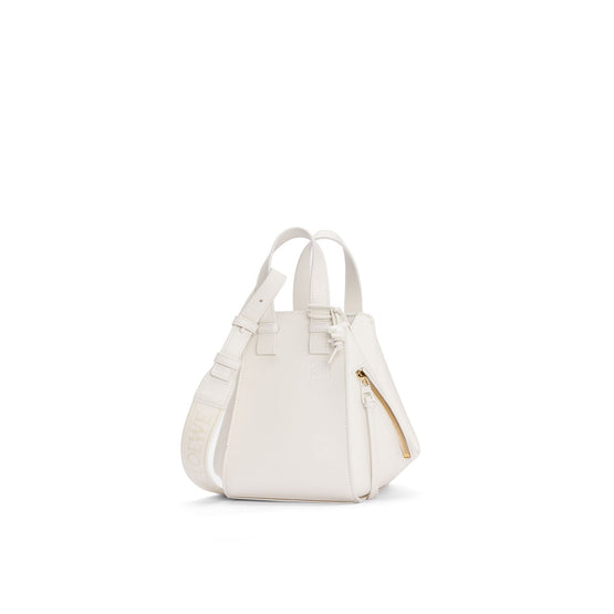 Women Hammock Compact Monochrome Bag - White Glaze