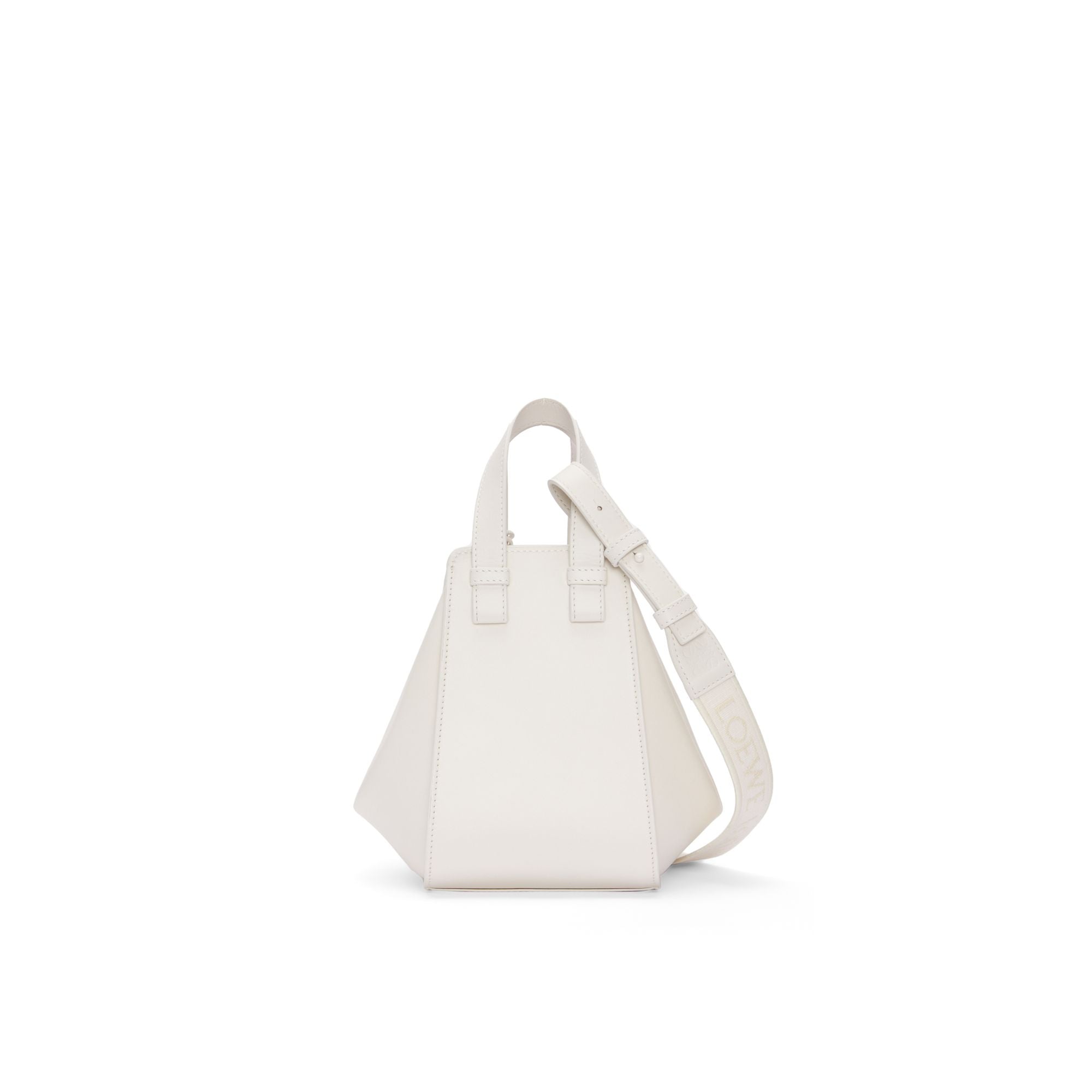 Women Hammock Compact Monochrome Bag - White Glaze