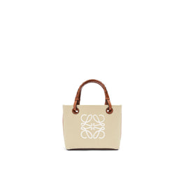 Women Anagram Tote Mini Bag - Ecru/Tan