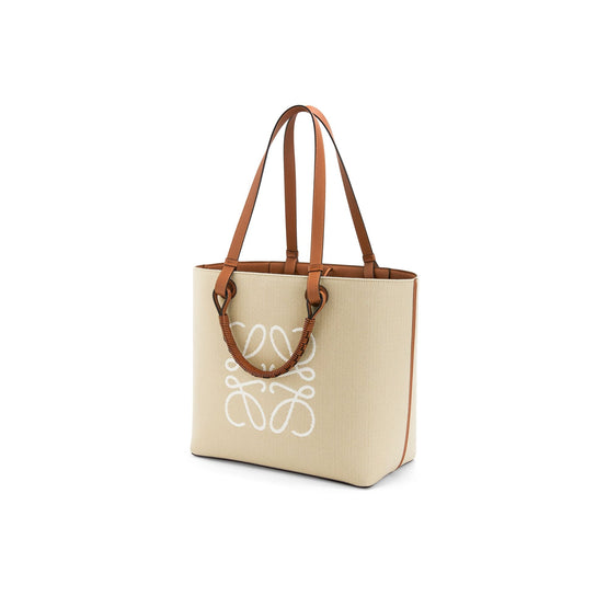 Women Anagram Tote Bag - Ecru/Tan