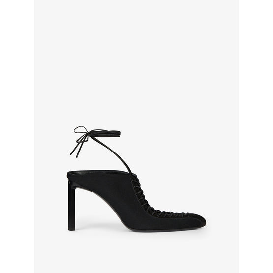 Women Lace Up Mules - Black