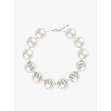 Women Stitch Necklace - White/Silvery