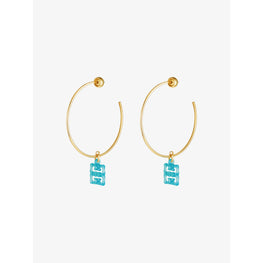 Women 4G Liquid Earrings - Aqua Green