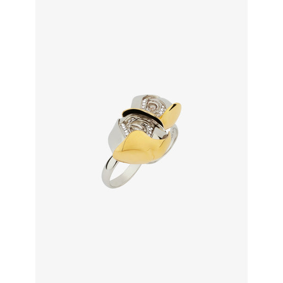 Women Flower Ring - Golden/Silvery