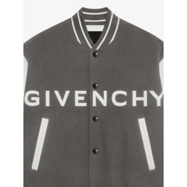 Men Mix Material Varsity - Greyish Green