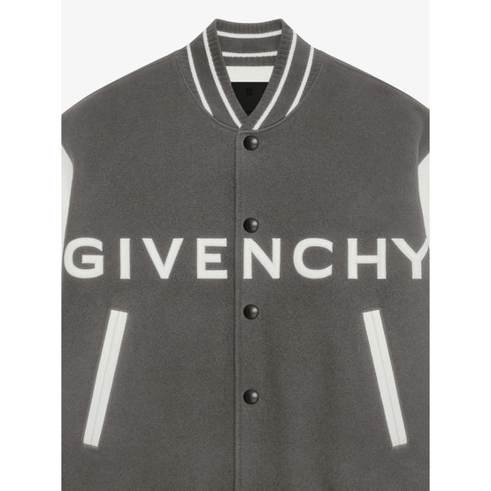 Men Mix Material Varsity - Greyish Green