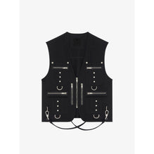 Men Multipockets  & Strap Vest - Black