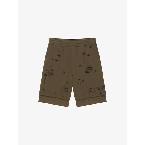 Men Board Fit Hole Shorts - Khaki