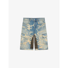 Men Multicutted Curved Shorts W Moleskine - Medium Blue