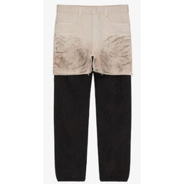 Men Trousers - Black/Beige