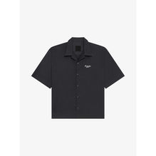 Men Ss Boxy Fit Shirt W/ Hawaiian Collar - Black