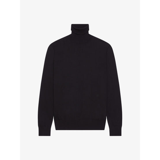 Men 4G Embroidered Turtle Neck - Black