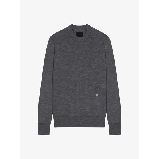 Men 4G Embroidered Crew Neck - Medium Grey