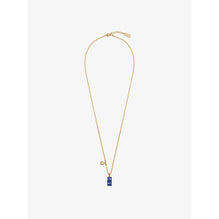 Men G Cube Golden Blue Pendant Necklace - Royal Blue