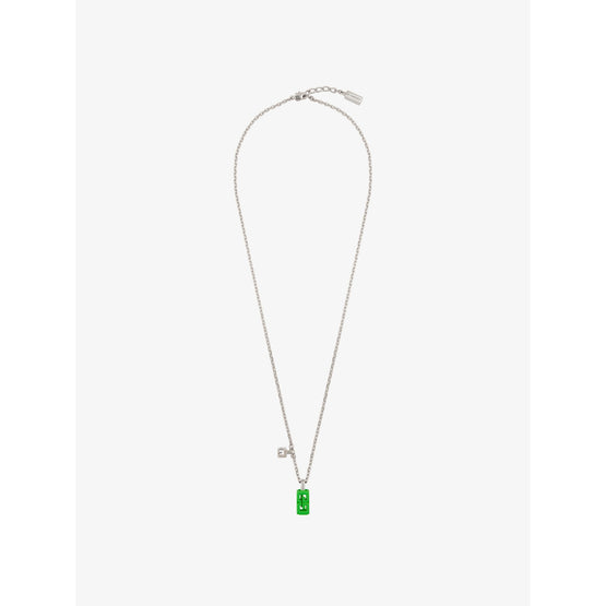 Men G Cube Necklace - Bright Green