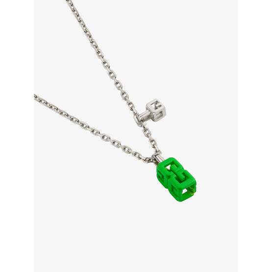 Men G Cube Necklace - Bright Green