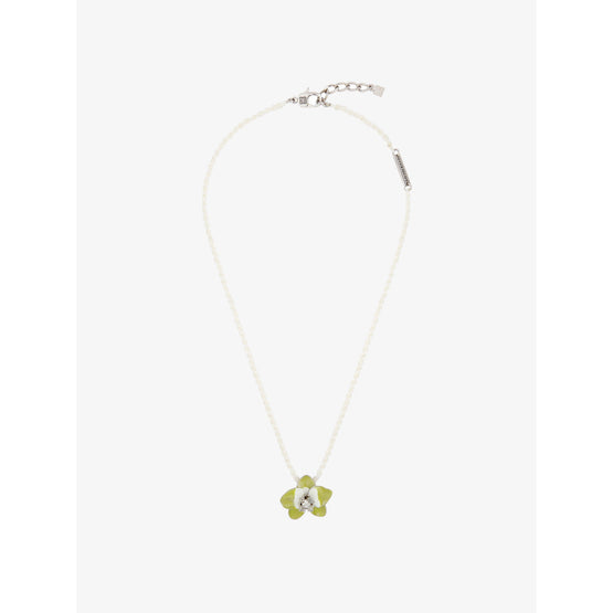 Men Flower Necklace S - Lime