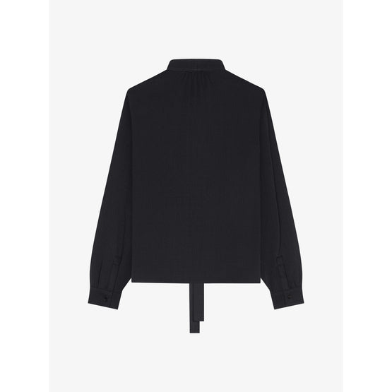 Women Lavalliere Blouse - Black