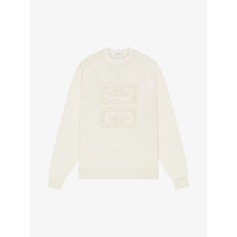 Women Bicolor Crewneck Sweater W/ Front 4G - Ivory