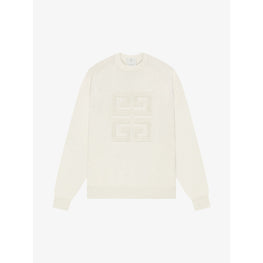 Women Bicolor Crewneck Sweater W/ Front 4G - Ivory