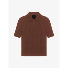 Women Short Sleeves Polo - Moka Brown