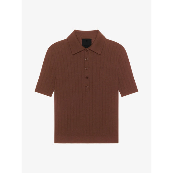 Women Short Sleeves Polo - Moka Brown