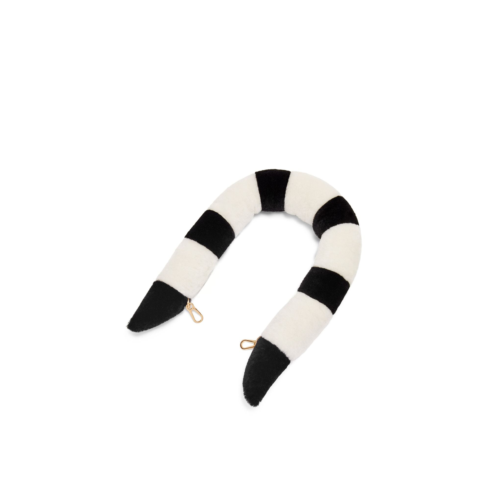 Women Lemur Tail Strap - White/Black