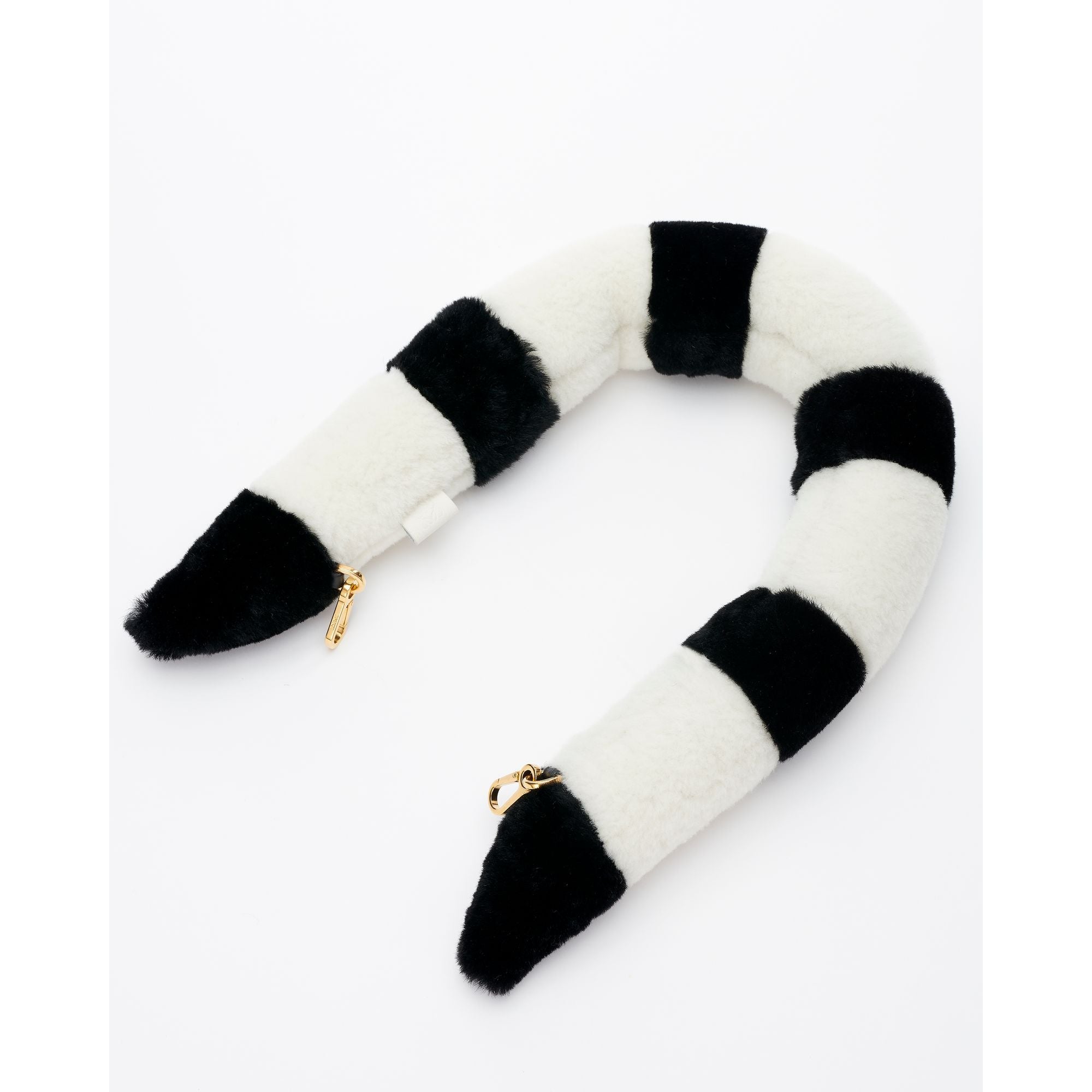 Women Lemur Tail Strap - White/Black