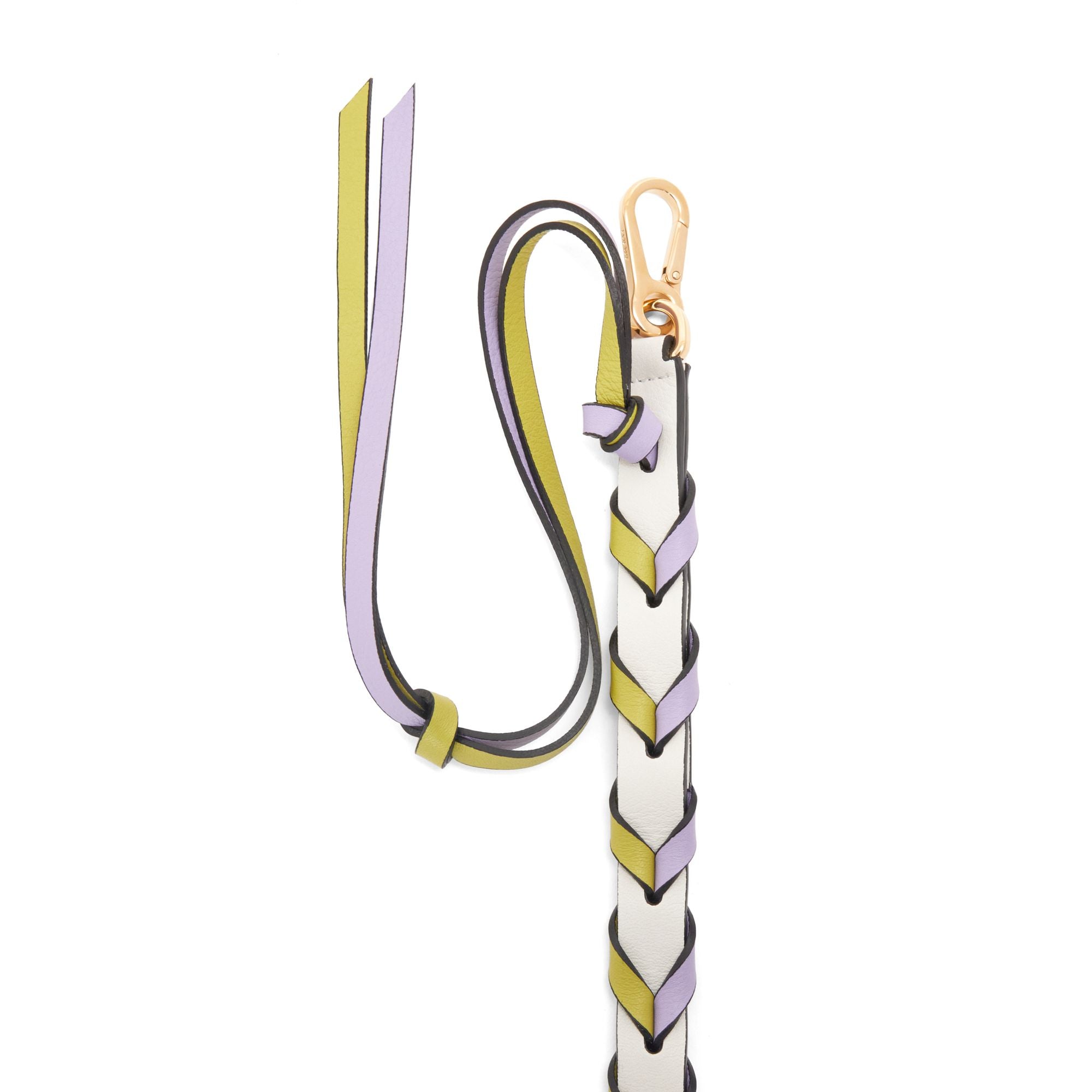 Women Braided Thin Strap - Lime Yellow/Light Mauve