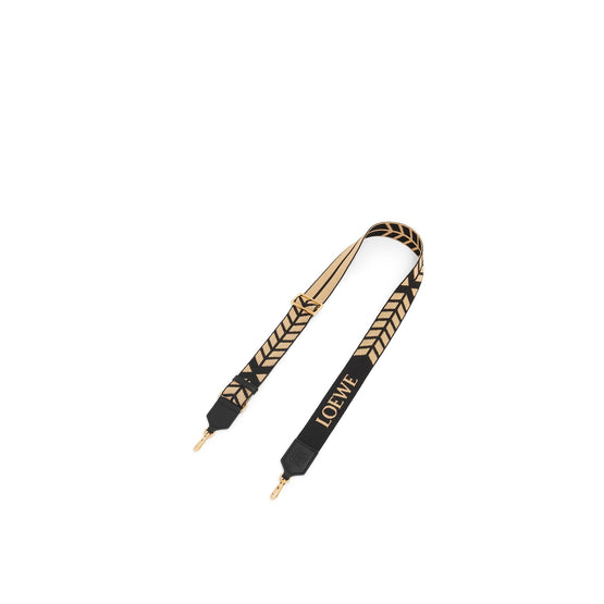 Women Webbing Chevron Strap - Natural/Black