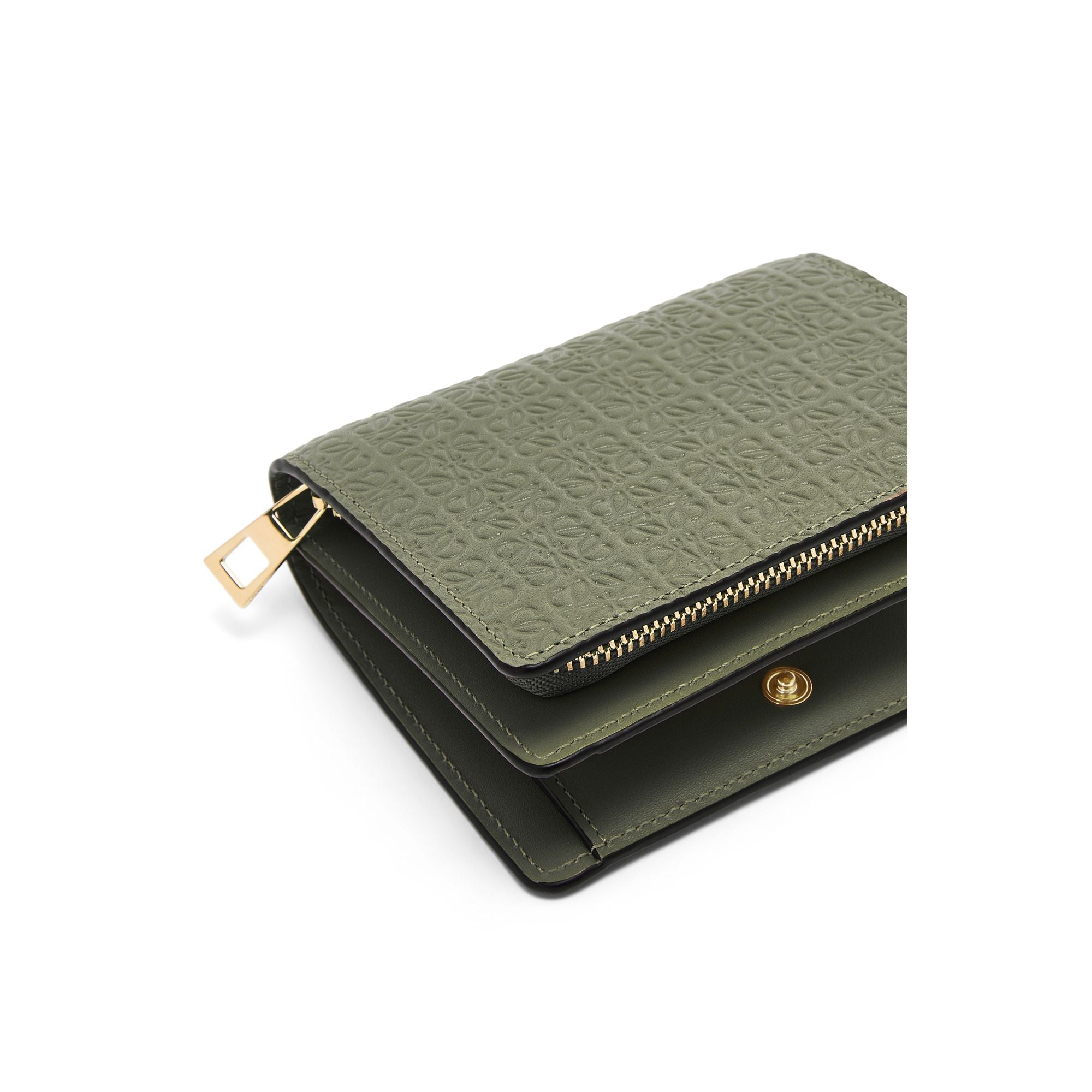 Women Repeat Compact Zip Wallet - Avocado Green