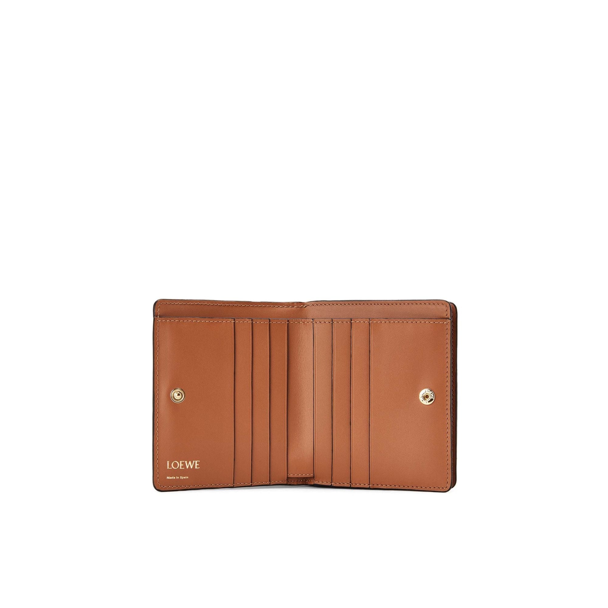 Women Repeat Compact Zip Wallet - Tan