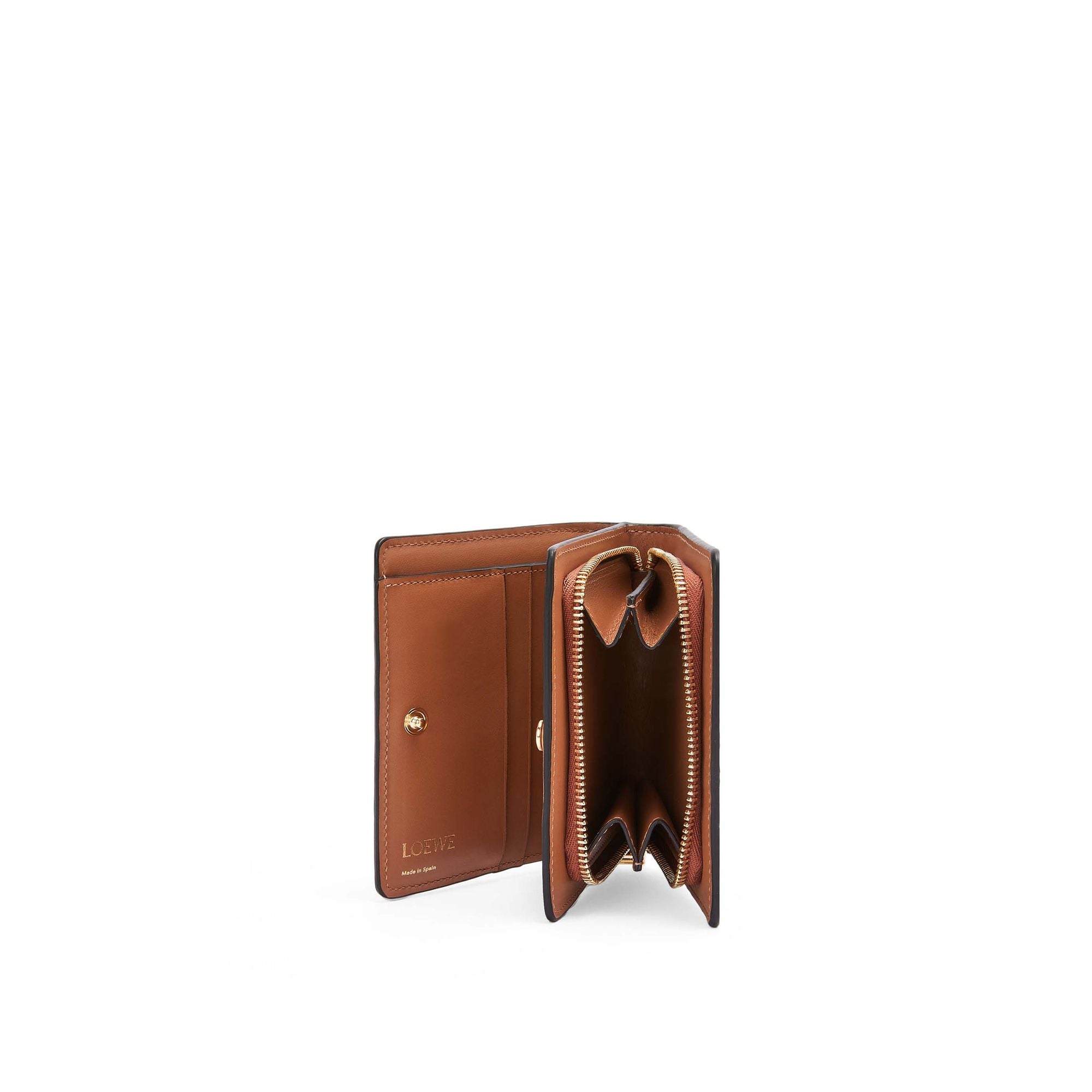 Women Repeat Compact Zip Wallet - Tan
